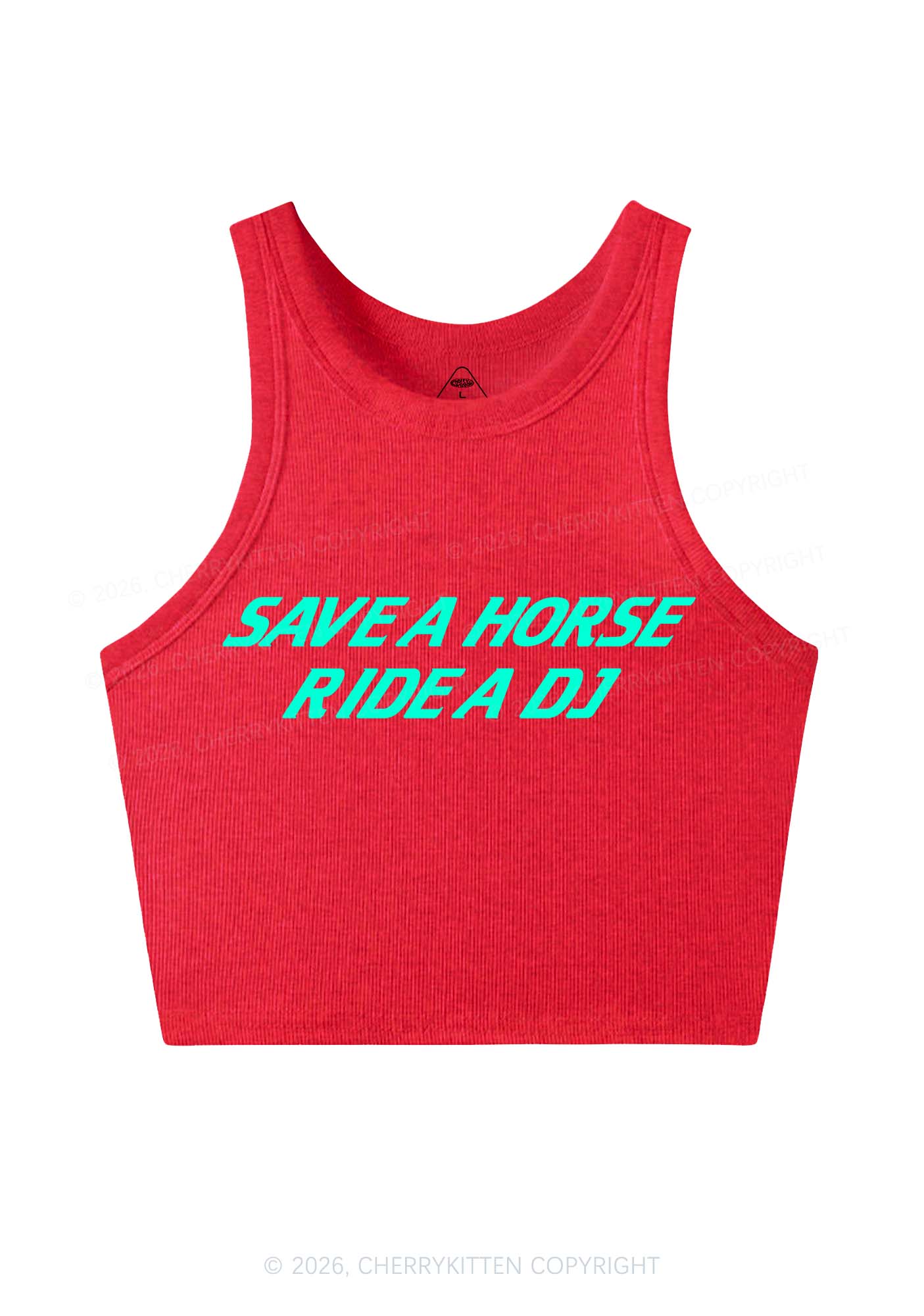 Ride A DJ Y2K Crop Tank Top Cherrykitten