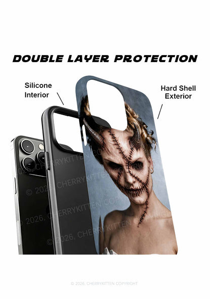 Halloween Scar Horned Demon Woman Y2K Phone Case Cherrykitten