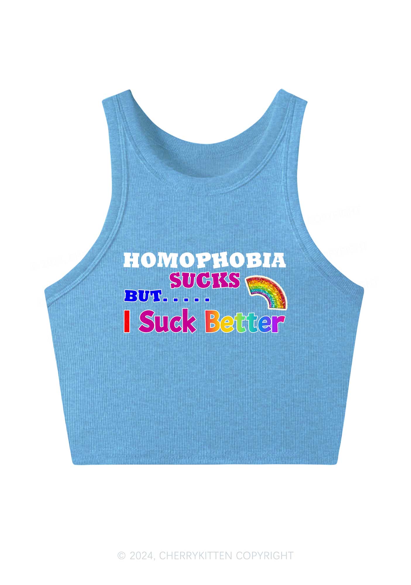 Homophobia Sucks Y2K Crop Tank Top Cherrykitten