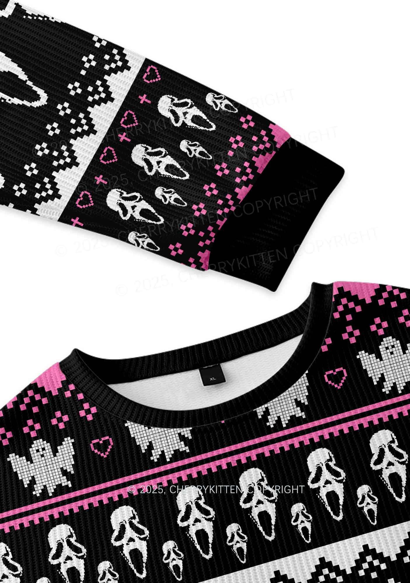 Halloween No You Hang Up Y2K Christmas Knit Sweatshirt Cherrykitten