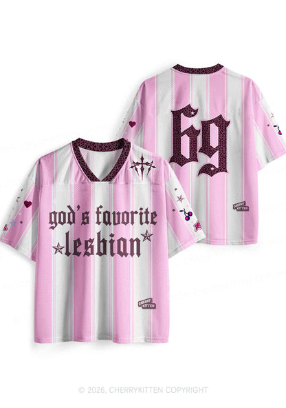 Gods Favorite Lesbian Pride Y2K Sport Jersey Shirts Cherrykitten