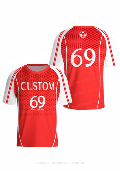 Custom Red Triangle Plaid Y2K Football Jersey Shirts Cherrykitten