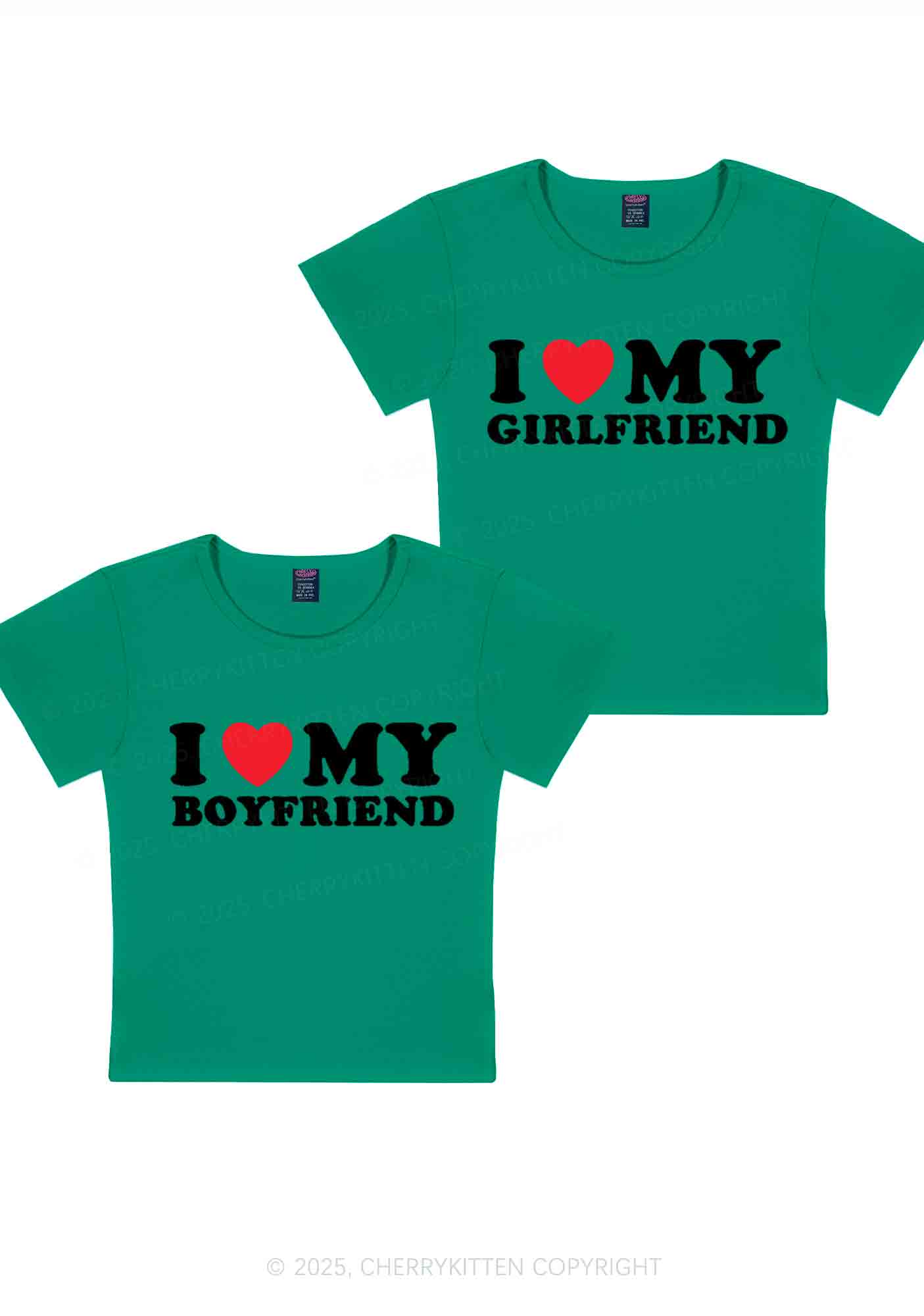 I Love GF BF Y2K Valentine's Day Baby Tee Cherrykitten