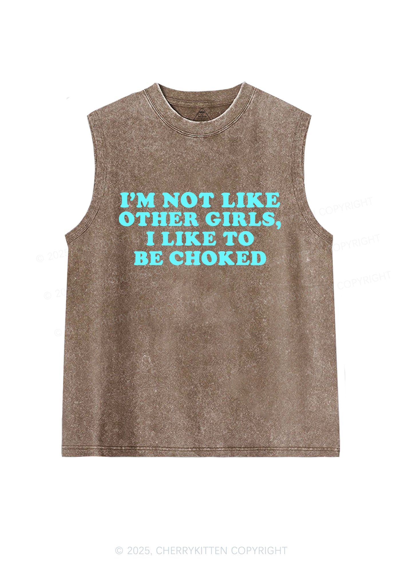 I Like To Be Choked Y2K Washed Muscle Tank Cherrykitten