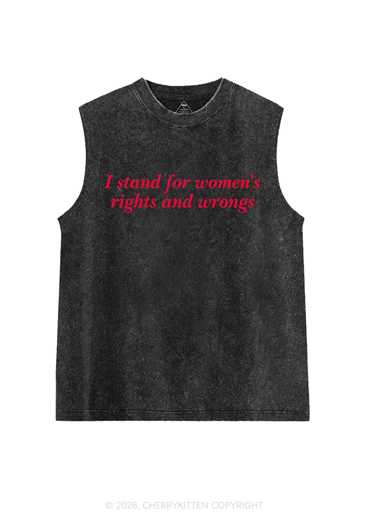 I Stand For Womens Rights Pride Y2K Washed Muscle Tank Cherrykitten