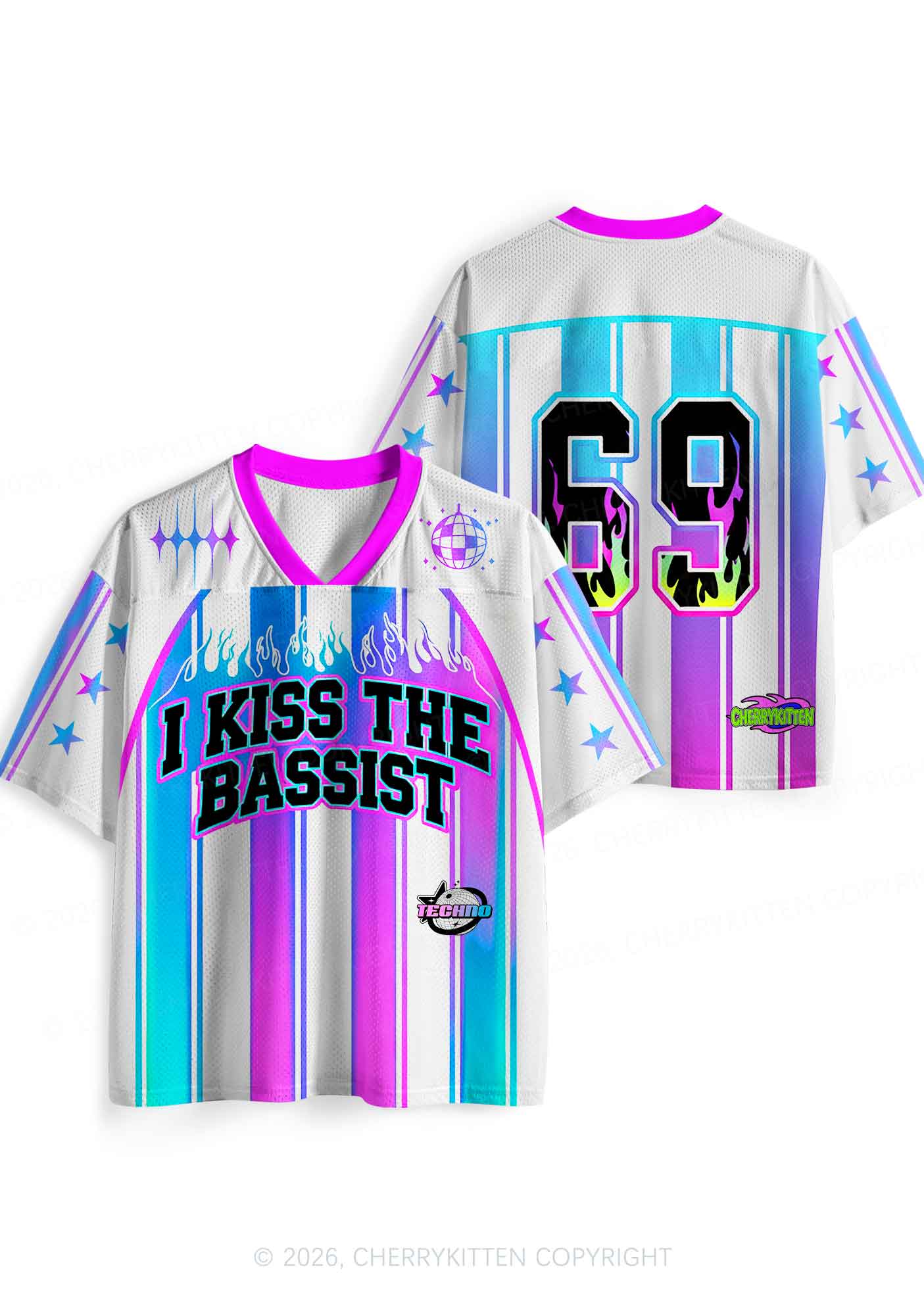 I Kiss The Bassist Y2K Sport Jersey Shirts Cherrykitten