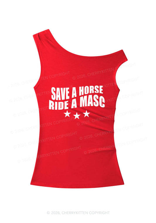 Ride A Masc Pride Y2K Off Shoulder Tank Top Cherrykitten