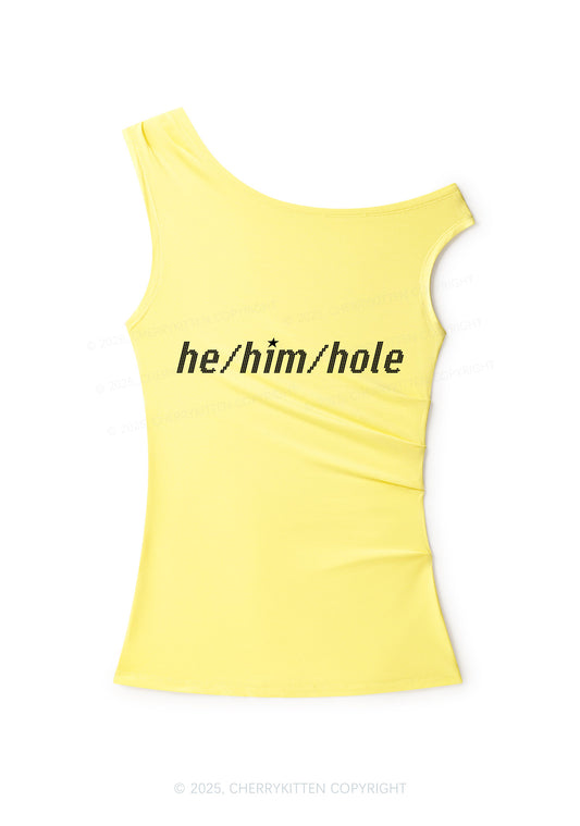 He Him Hole Pride Y2K Off Shoulder Tank Top Cherrykitten