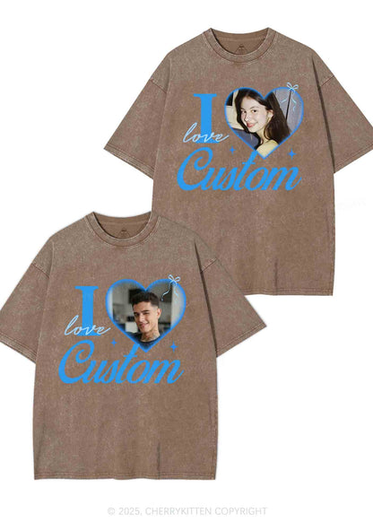 I Love Custom Y2K Valentine's Day Washed Tee Cherrykitten