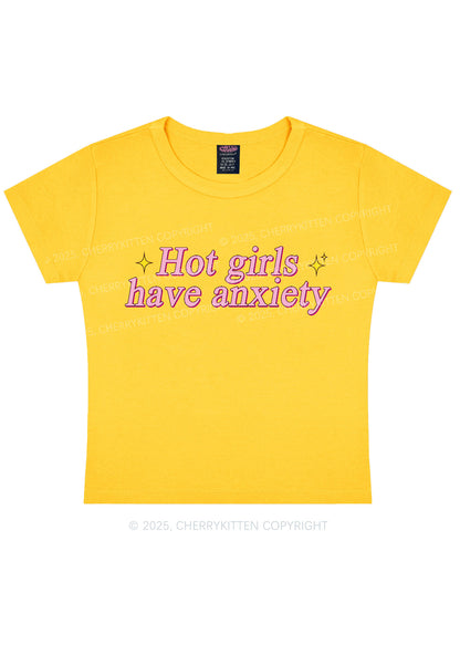 Hot Girls Anxiety Y2K Baby Tee Cherrykitten
