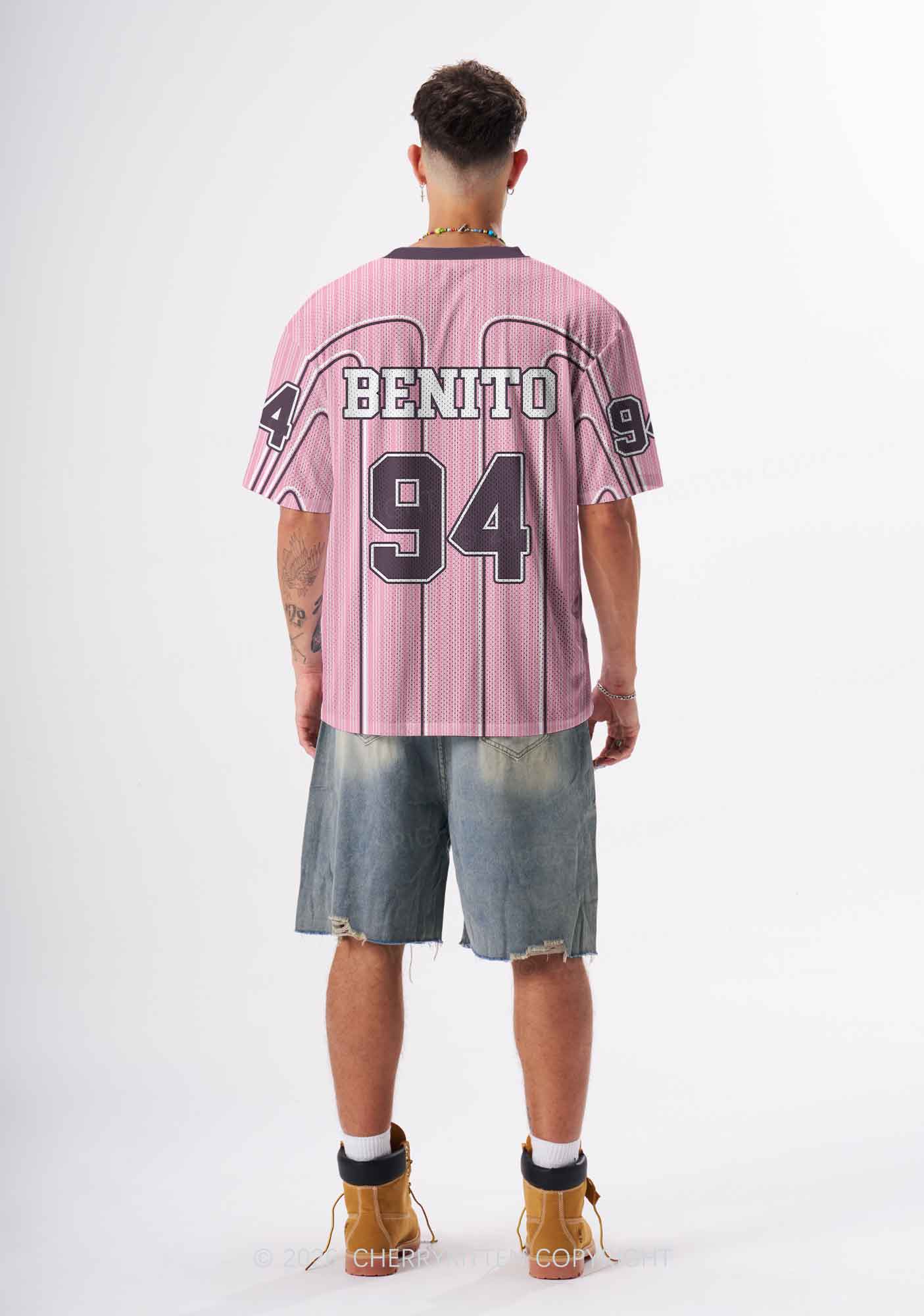 Pink Stripes Bunny Y2K Sport Jersey Shirts Cherrykitten