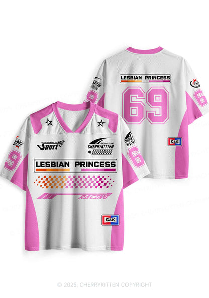 White Lesbian Princess Pride Y2K Sport Jersey Shirts Cherrykitten