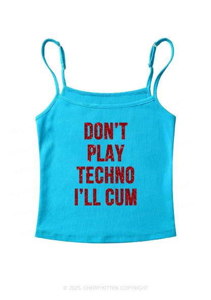 Glitter Dont Play Techno Y2K Spaghetti Strap Cami Cherrykitten