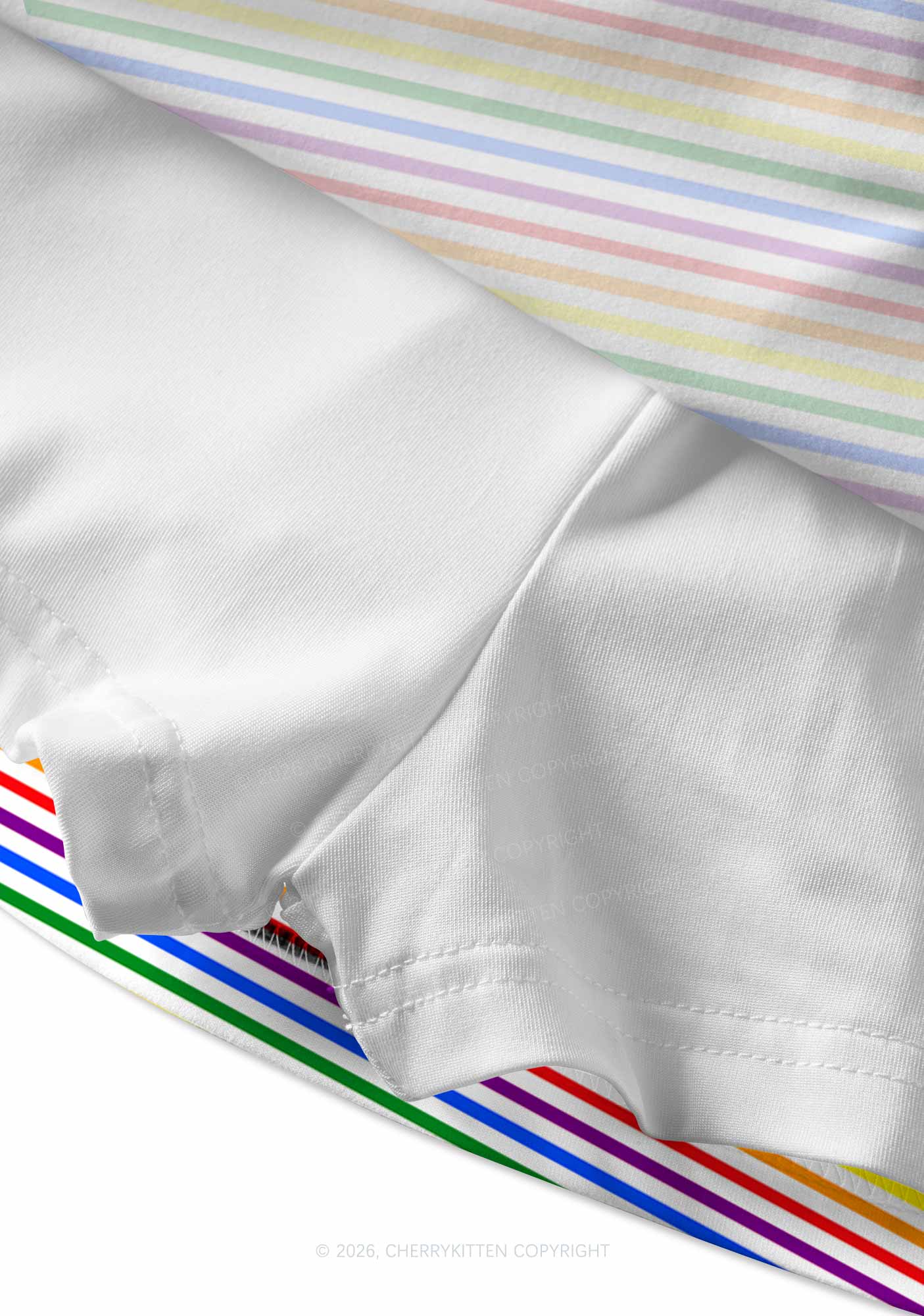 Rainbow Stripes Pride Y2K Print Mini Skirt Cherrykitten