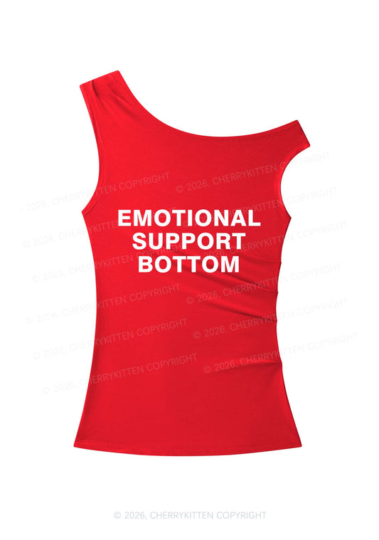 Emotional Support Bottom Pride Y2K Off Shoulder Tank Top Cherrykitten