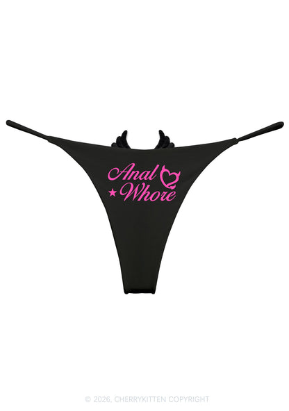 Axal Hore Y2K Bikini String Thong With Black Wings Cherrykitten