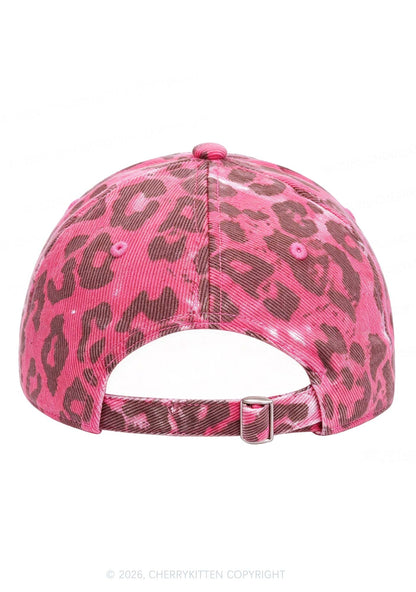 Pink Leopard Y2K Baseball Cap Cherrykitten