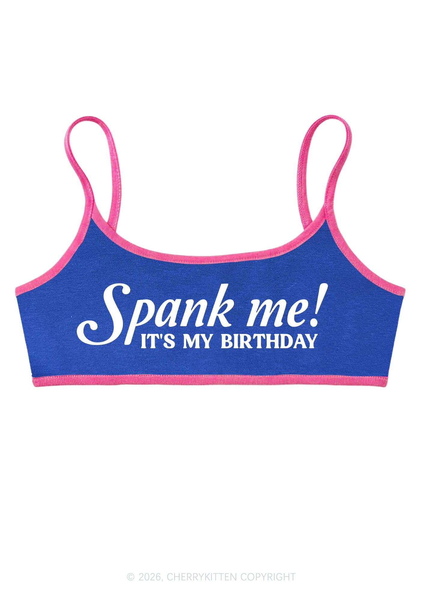 Spank Me Its My Birthday Y2K Super Crop Cami Cherrykitten