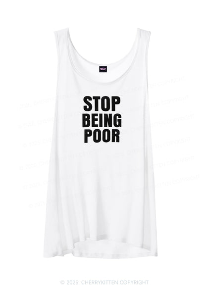 Stop Being Poor Y2K Sheer Boyfriend Tank Cherrykitten