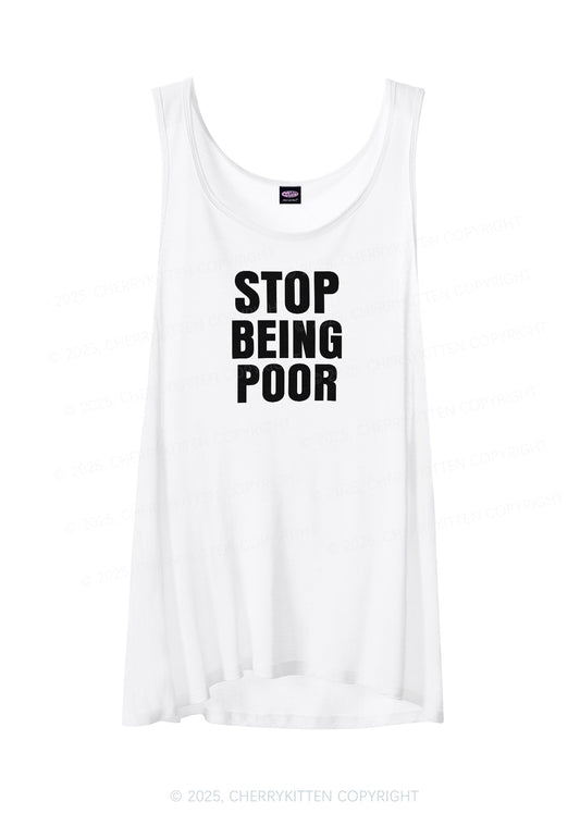 Stop Being Poor Y2K Sheer Boyfriend Tank Cherrykitten