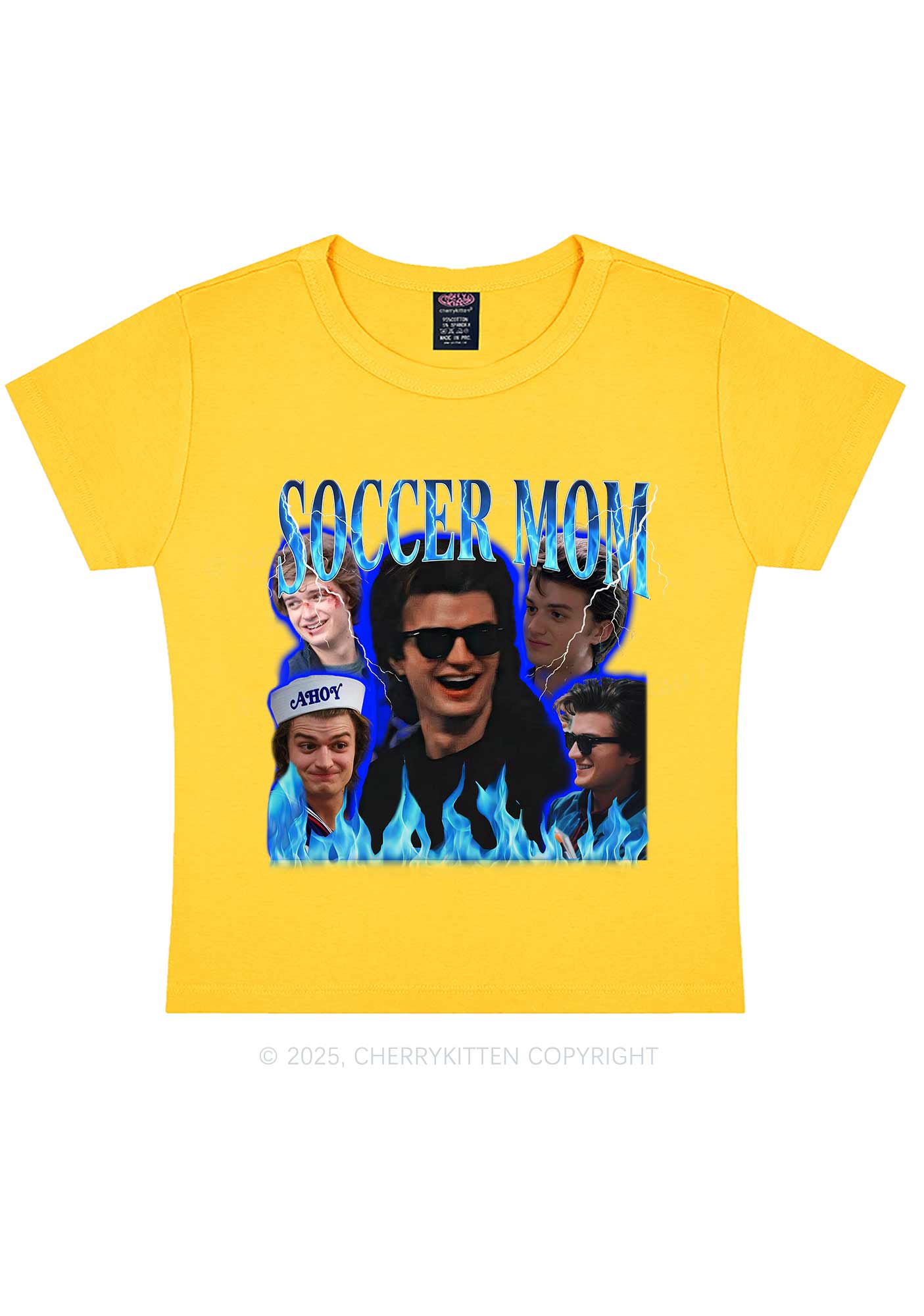 Blue Soccer Mom Y2K Baby Tee Cherrykitten