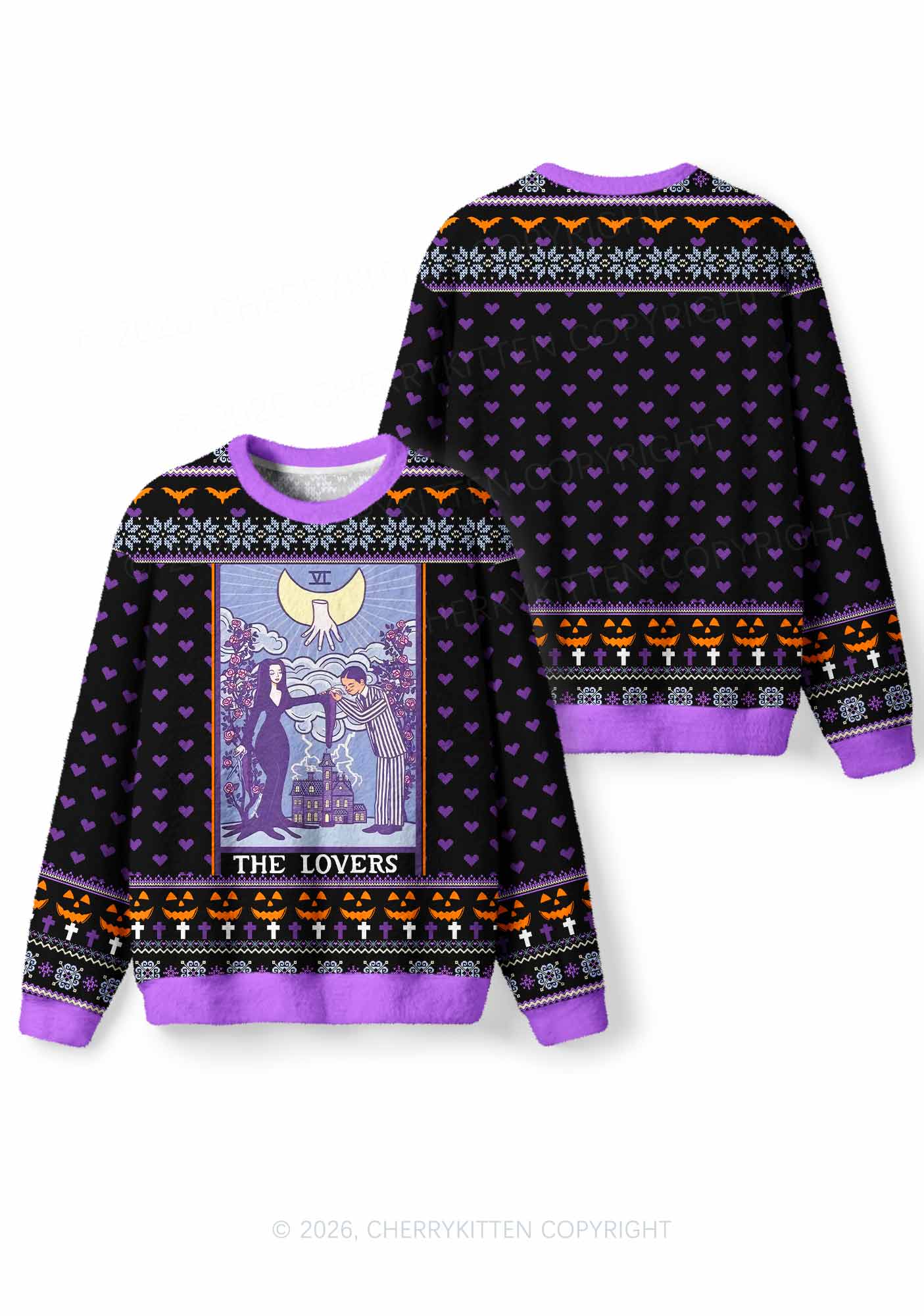 Halloween The Lovers Y2K Christmas Knit Sweatshirt Cherrykitten