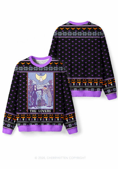 Halloween The Lovers Y2K Christmas Knit Sweatshirt Cherrykitten