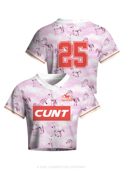 Cxxt Horse Y2K Crop Football Jersey Shirts Cherrykitten