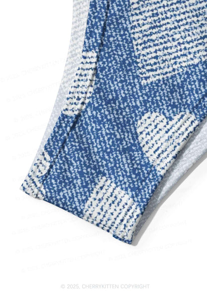 Denim Heartbeat Y2K Print Bikini Set Cherrykitten