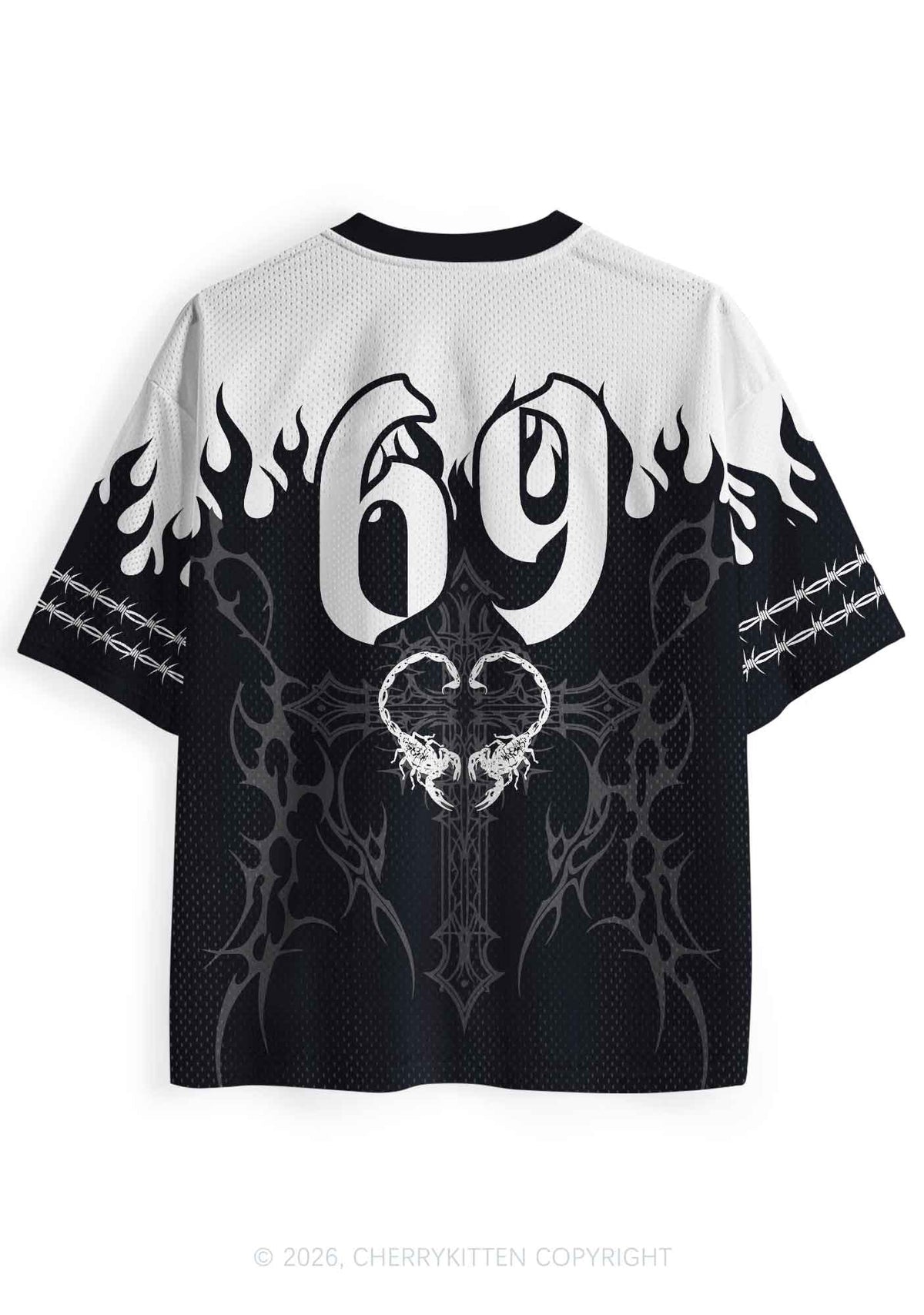 Skull Scorpion Heart Y2K Sport Jersey Shirts Cherrykitten