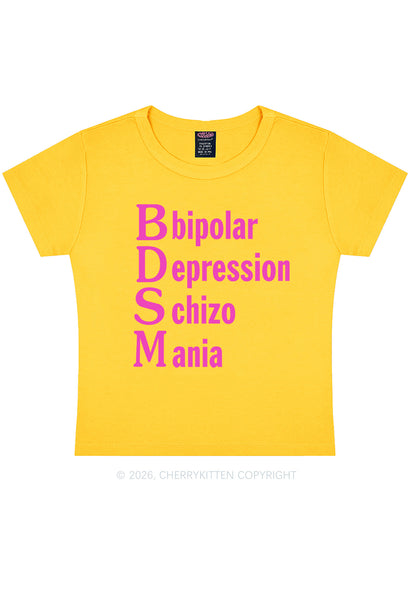 Bipolar Depression Schizo Mania Y2K Baby Tee Cherrykitten