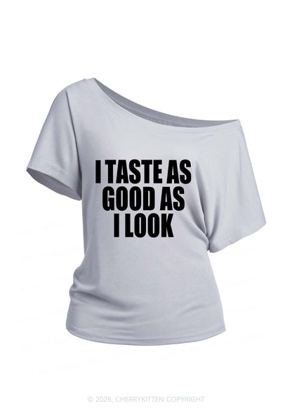 Taste Good Y2K Off Shoulder Tee Cherrykitten