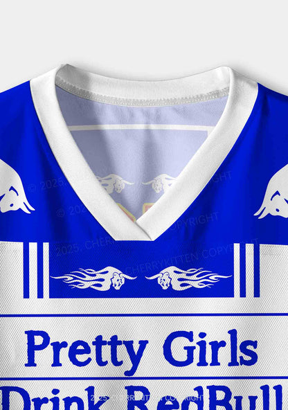 Custom Girls Drink Redbull Y2K Crop Sport Jersey Shirts Cherrykitten