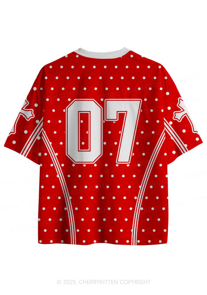 Custom Red Polka Dots Cxxt Y2K Sport Jersey Shirts Cherrykitten