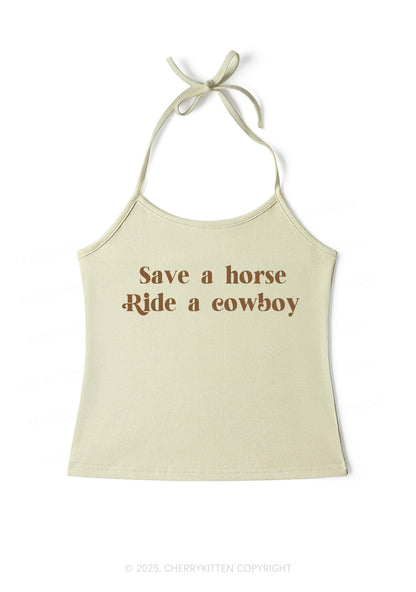 Save A Horse Ride A Cowboy Y2K Halter Neck Cami Cherrykitten