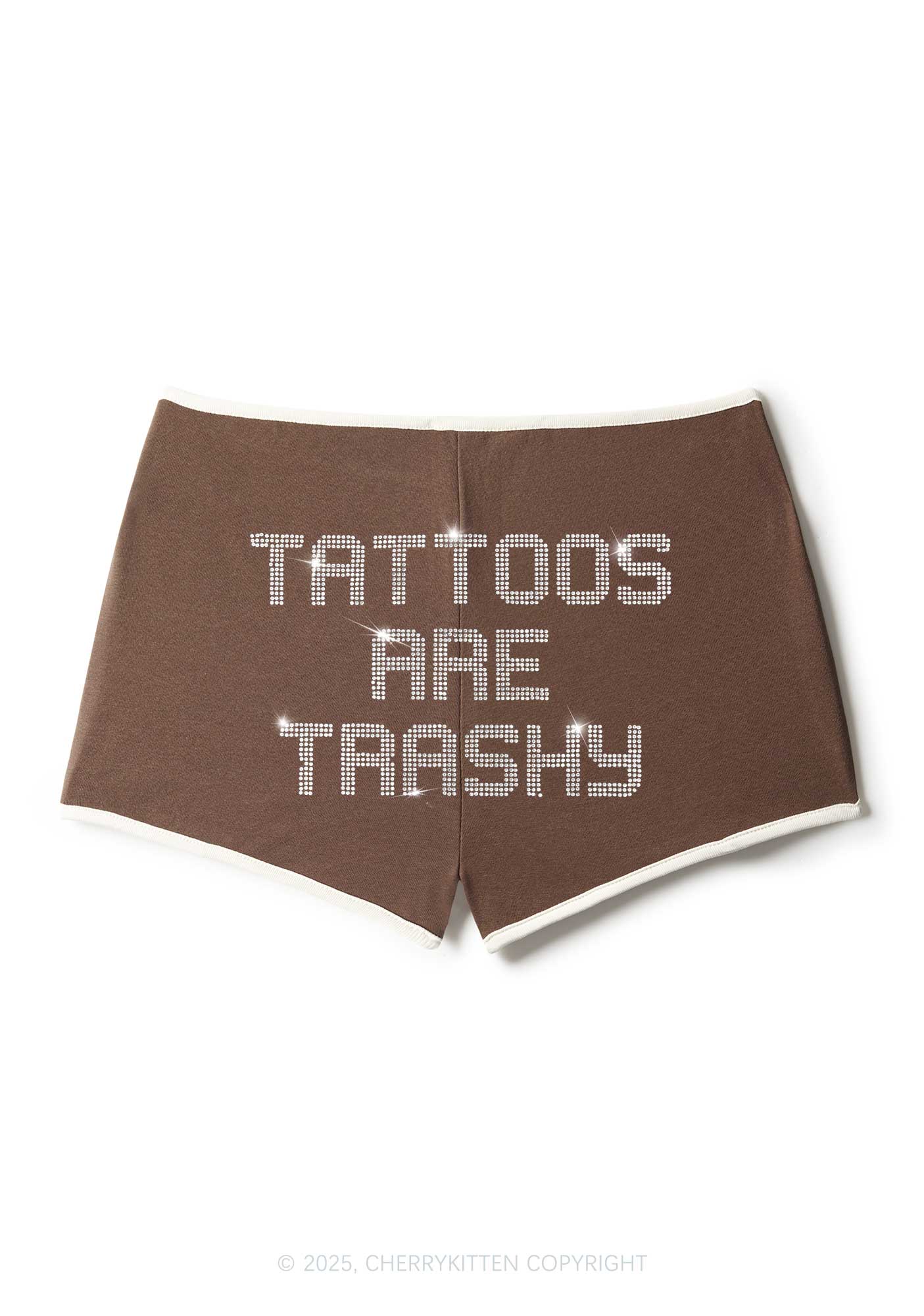 Rhinestone Tattoos Are Trashy Y2K Booty Shorts Cherrykitten