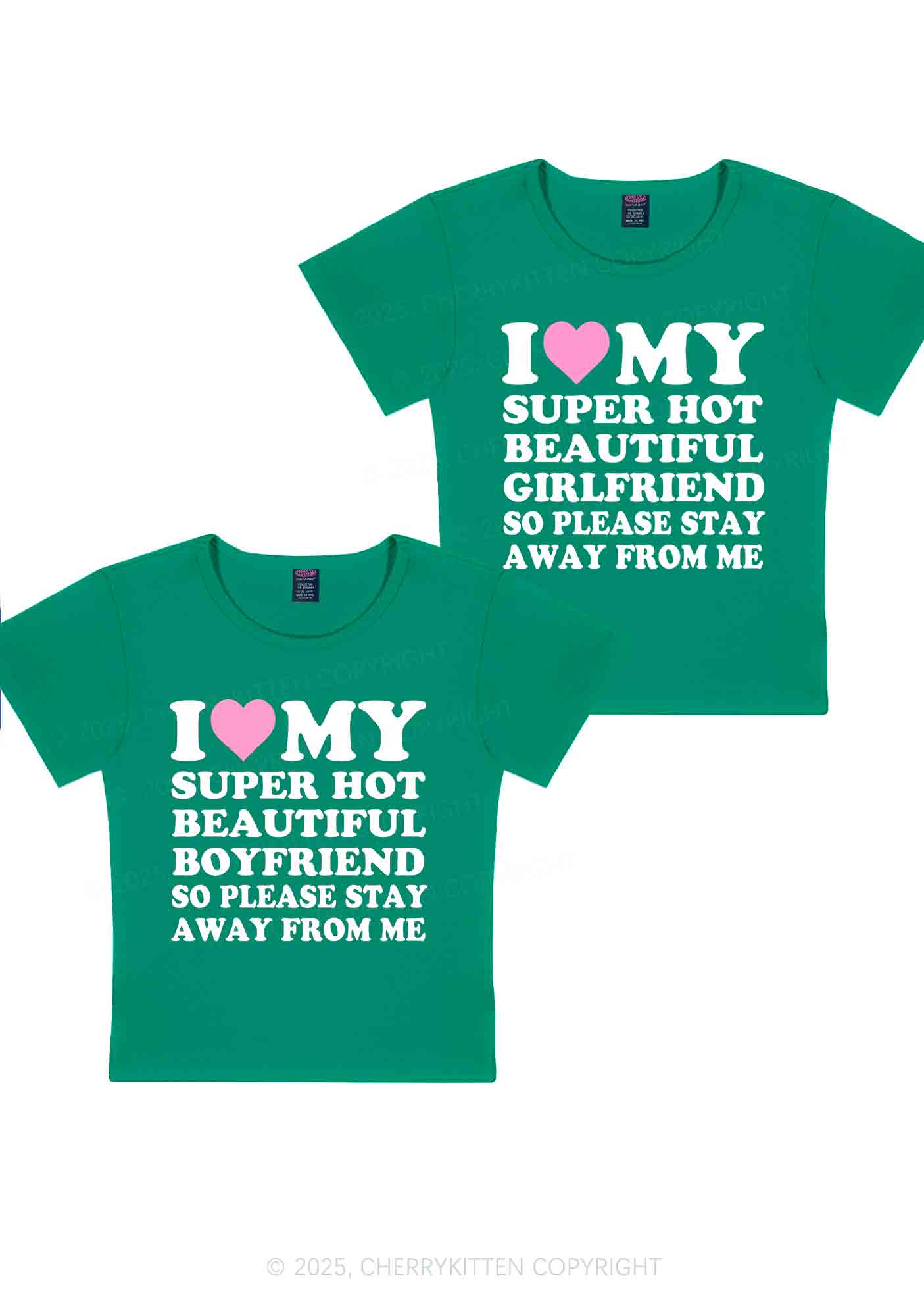 My Super Hot BF GF Y2K Valentine's Day Baby Tee Cherrykitten