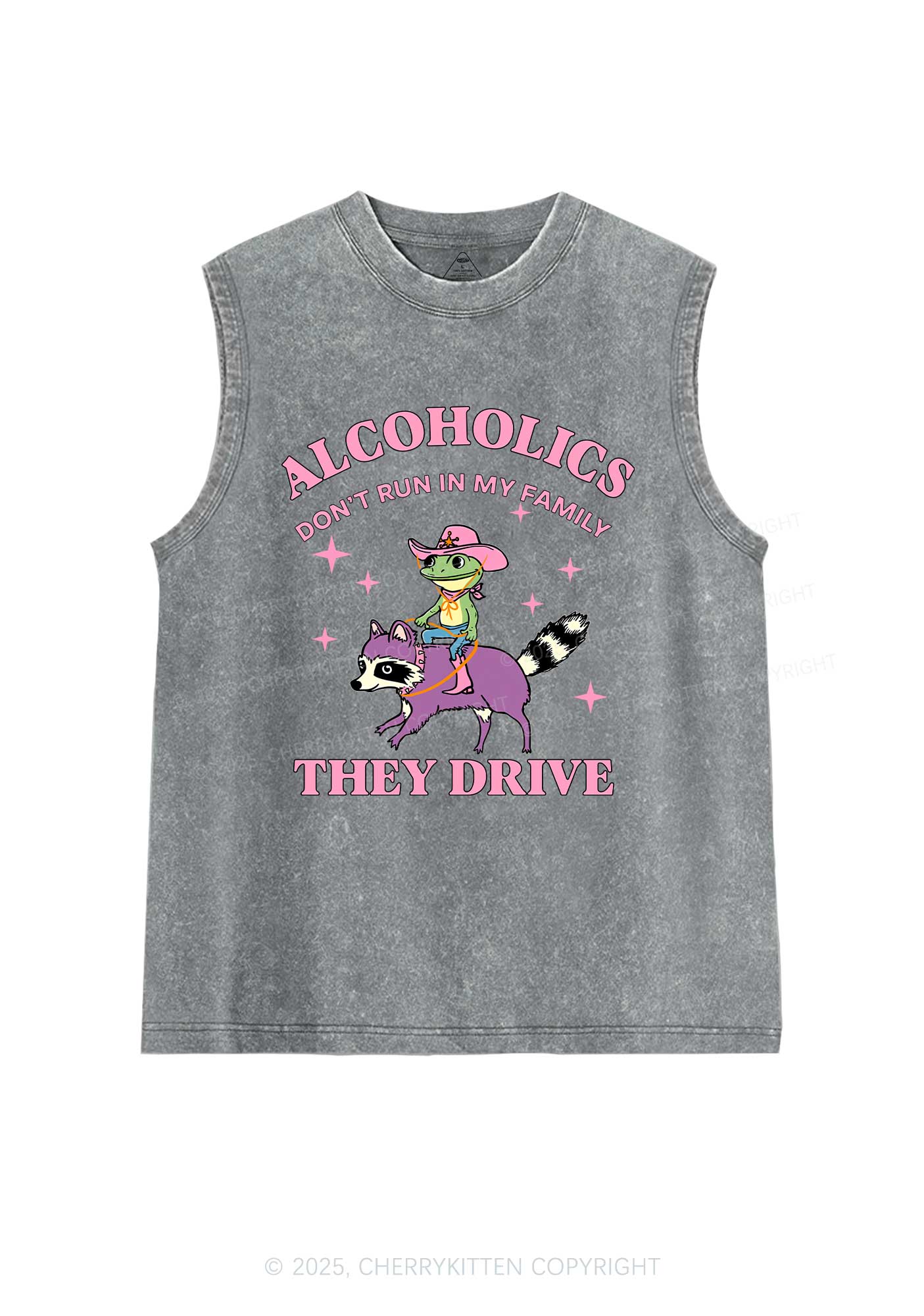 Alcoholics Drive Y2K Washed Muscle Tank Cherrykitten