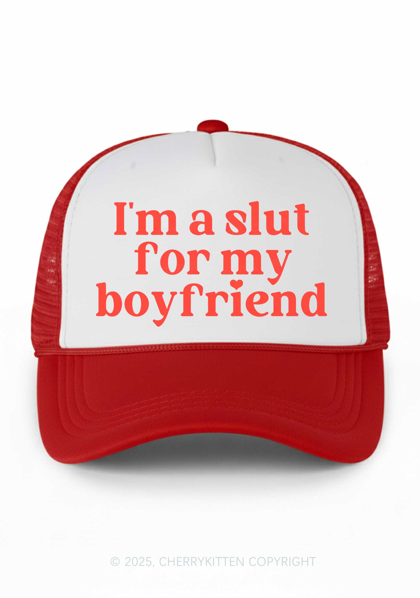 Slxt For My BF Valentine's Day Y2K Colorblock Trucker Hat Cherrykitten