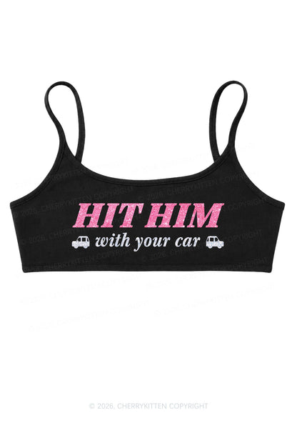 Glitter Hit Him Y2K Super Crop Cami Cherrykitten