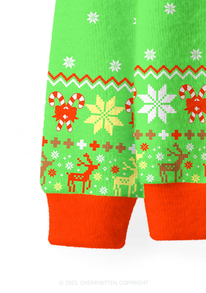 Yoga Girl Y2K Christmas Cardigan Knit Sweatshirt Cherrykitten