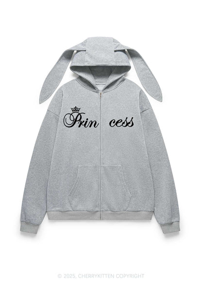 Princess Y2K Bunny Ear Zip Hoodie Cherrykitten