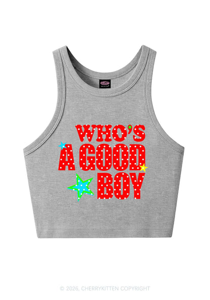 Whos A Good Boy Polka Dots Y2K Crop Tank Top Cherrykitten