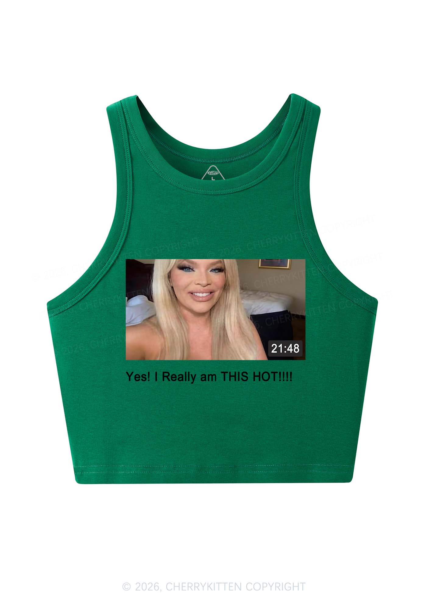 I Am Really Hot Y2K Crop Tank Top Cherrykitten
