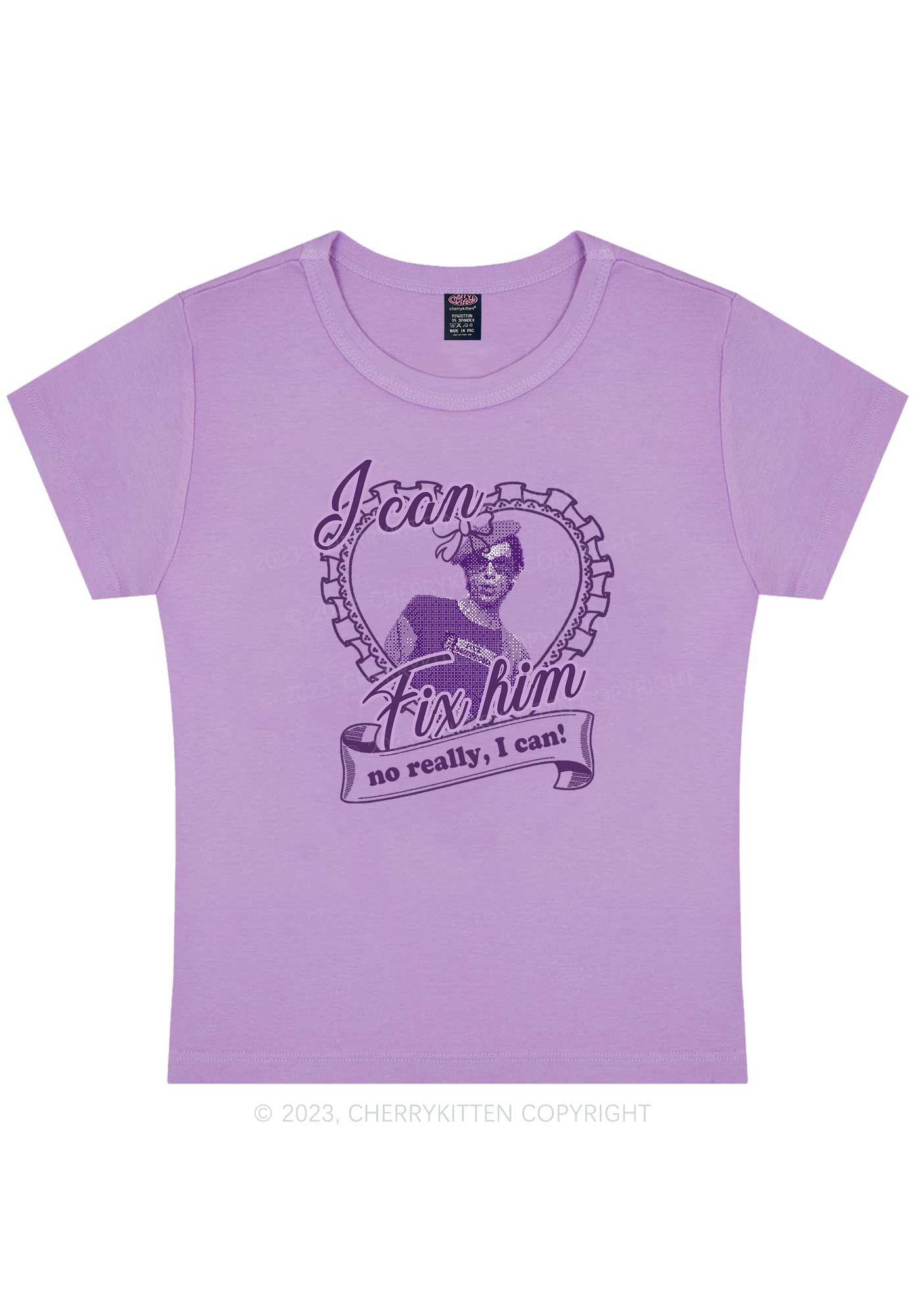 Custom Photo I Can Fix Him Y2K Baby Tee Cherrykitten
