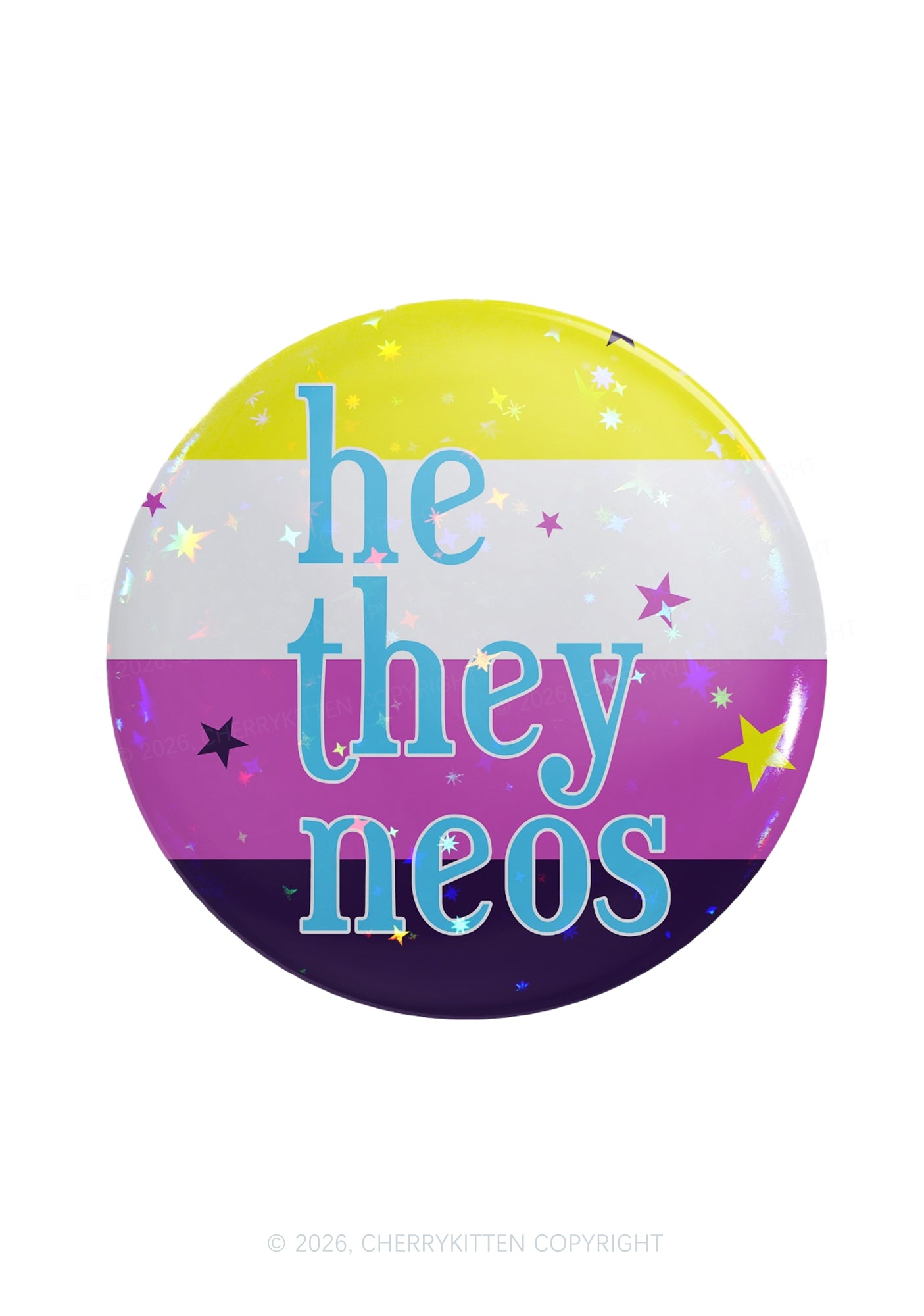 He They Neos Pride 1Pc Y2K Pin Badge Cherrykitten