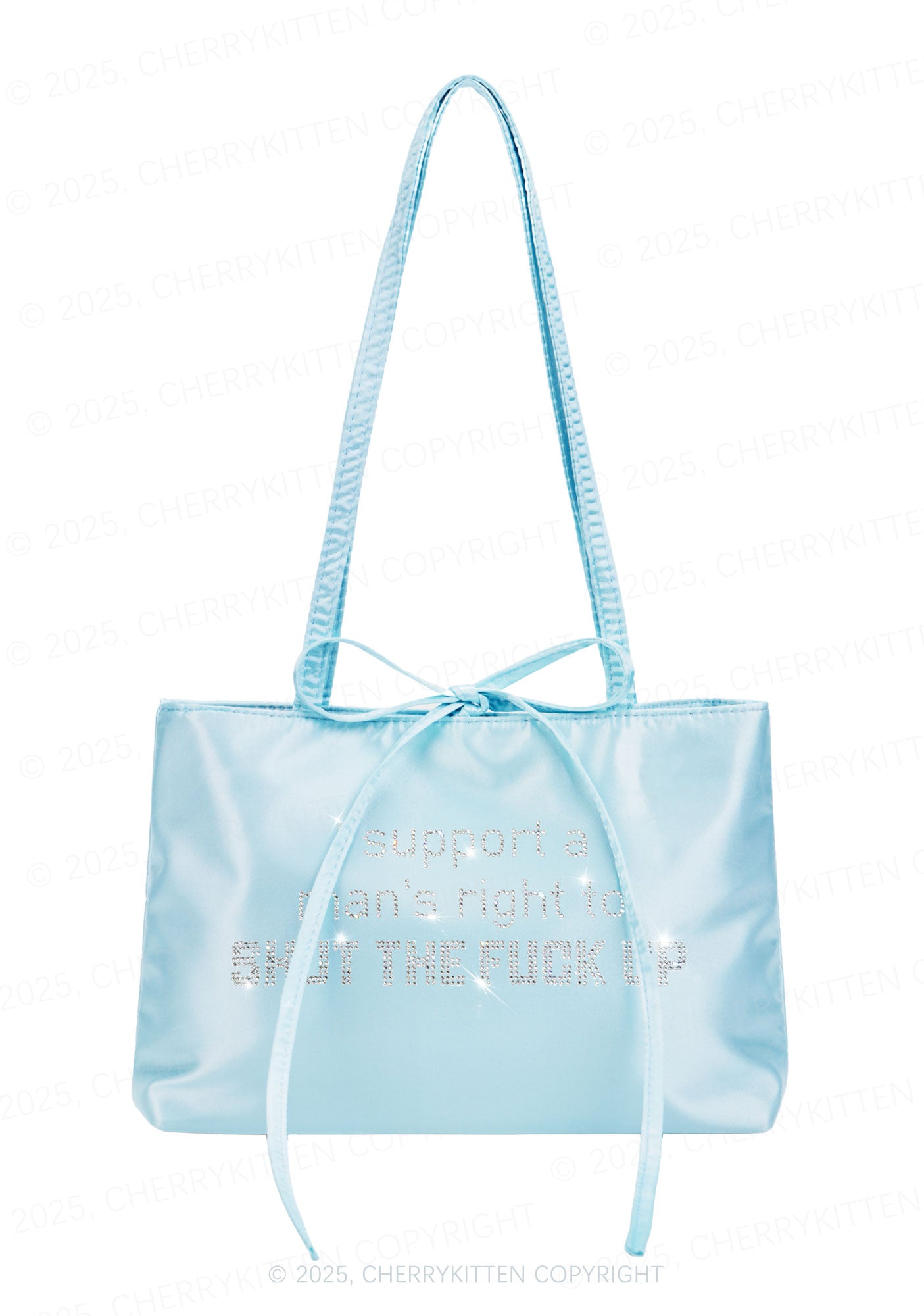 Rhinestone I Support A Mans Right Y2K Satin Bags Cherrykitten