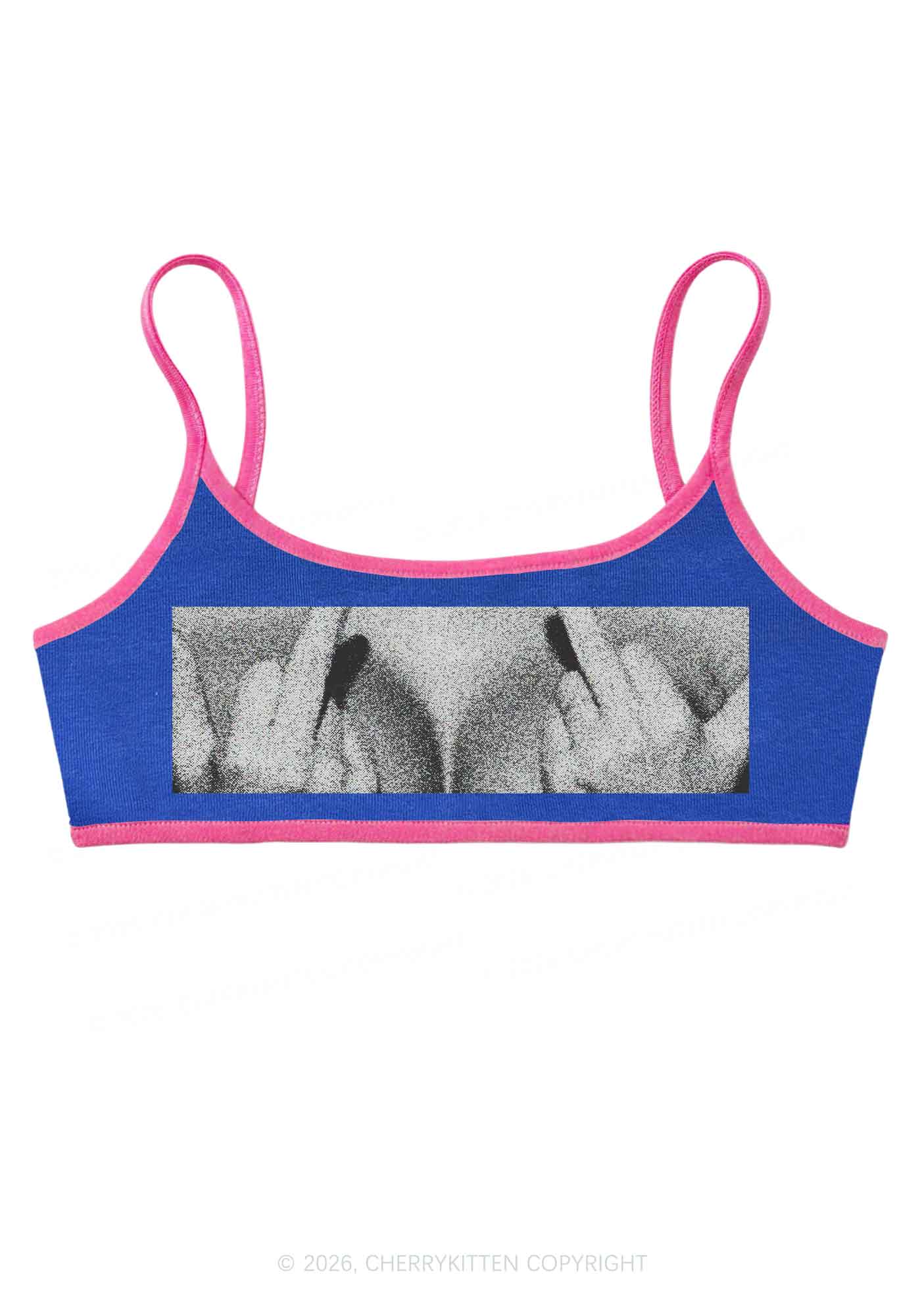 Middle Finger Bxxbs Y2K Super Crop Cami Cherrykitten