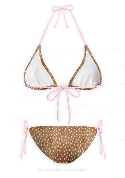 Angel Deer Spots Y2K Print Bikini Set Cherrykitten