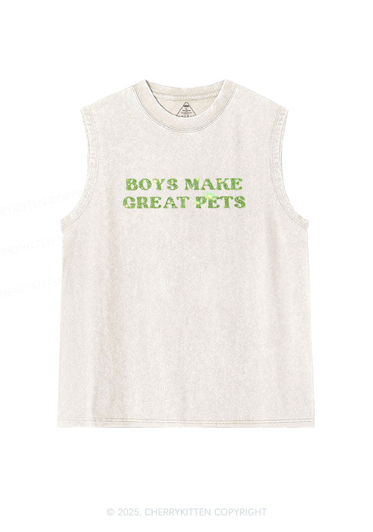 Rhinestone Boys Make Gr8 Pets Y2K Washed Muscle Tank Cherrykitten